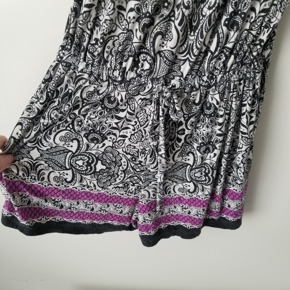 Soma Black and White Paisley Printed Sleep Romper Size S - Picture 4 of 12